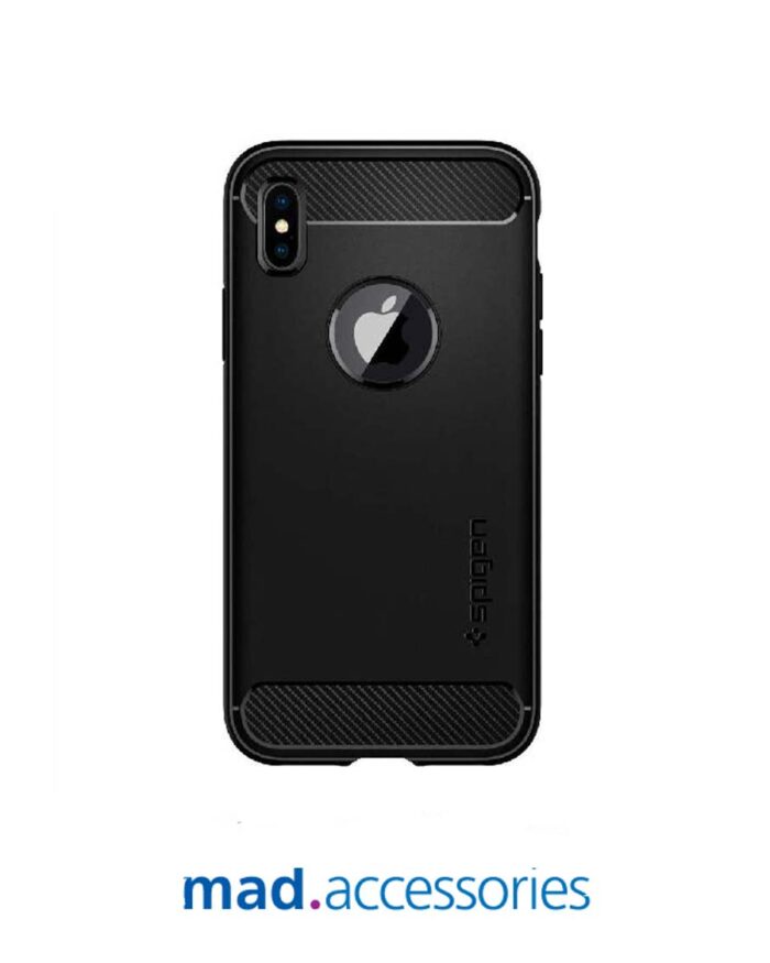 Spigen – iPhone X/Xs – Rugged Armor Silicone Case – Black